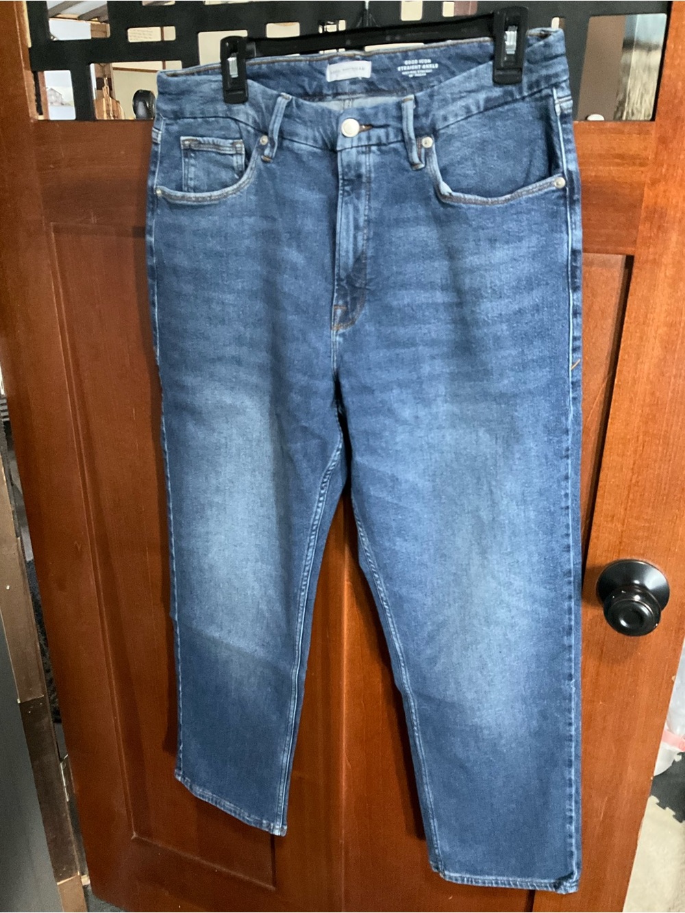 Good American Ankle Straight Blue Denim Jeans